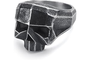 WESTMIAJW Mens Skull Ring Stainless Steel Gothic Punk Goth Reaper Octopus Pirate Skull Rings Jewellery for Men Size Q,S,T1/2,V1/2,Y,Z+1