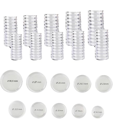 100 Capsule Portamonete Trasparenti Con Guarnizioni In Schiuma – Adatte Per Monete Da 17/20/25/27/30 Mm, Ideali Per Collezionisti
