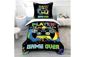 ‎CINYE CINYE Gamepad Gamer Bettwäsche FüR Kinder Jungs Spieler Kinderbettwäsche 140x200 cm Jungen Mit 1 Kissenbezug 65×65 cm 3D Gedruckt Muster Mikrofaser Schwarz