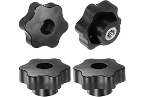 QUARKZMAN M8 stjärnknoppar med honhuvud 48 mm svart 4 st | Plast med genomgående hål, mässingsskruv, gängade kompressionshand