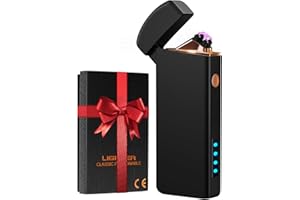Coquimbo Christmas Stocking Fillers Gifts for Men Him Dad Electric Lighter, USB Rechargeable Arc Plasma Lighters Windproof & Flameless with Battery Display, Stocking Stuffers Gadgets