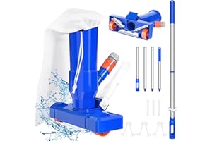 S-UNION 2023 Upgrade Poolreinigung Bodensauger, Tragbares Poolsauger Staubsauger, Vakuumsauger Pool reinigungsset mit 4 Abschnitten-Stangen of 68" für Schwimmbad, Spa,Teich, Whirlpool (Blau)