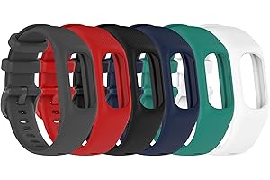 Chofit Lot de 6 bracelets compatibles avec Garmin Vivosmart 5, bracelet de rechange en silicone souple pour traqueur d'activité Vivosmart 5 (taille L, 6B)