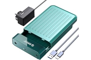 ORICO Obudowa dysku twardego 3,5 cala USB C, beznarzędziowa, zewnętrzna obudowa SATA HDD z kablem USB C i zasilaczem 12 V/2 A, obsługuje dyski UASP i maksymalnie 18 TB, szara [M35C3]