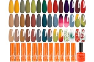 ‎LAVENDER VIOLETS Lavender Violets 25 Pcs UV Gel Nagellack Wüstenpflanze Temperatur Farbänderung Mit Fundamentkit kit Blühendes Gel,Base und Matte-Glänzende,Top Coat Dotting Drawing Nail Brush Manicure Soak Off C409