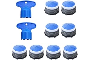 CENCERY 8er-Set Wasserhahn Siebeinsatz M18,5, Strahlregler Belüfter und Duschschlüssel für spritzfreies Wassersparen