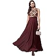 Miss Olive Women's Georgette Fit and Flare Maxi Dress