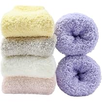 Lot De 5 Paires Chaussettes Antidérapantes Femme | En Polaire Coral Doux Et Chaud