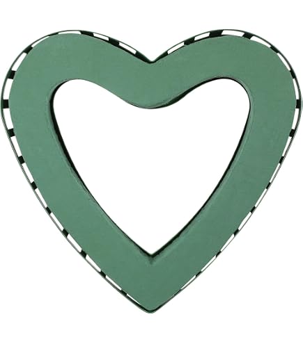 Mousse Florale Humide En Forme De Cœur Avec Support - 30x26x6 Cm, Pour Compositions Avec Fleurs Fraîches - 9