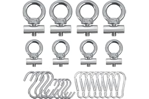 IRENWARL 8 Sätze Stopper für Kederschiene, M6M8 Blockierungskit Vorzelt Stopper, Edelstahl Kederstopper für Kederschiene, Edelstahl Kederstopper, und 8stk Bergsteigerschnalle, 8stk S-Haken für Wohnmobil