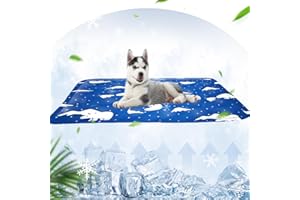 FFTANXS Tapis rafraichissant chien,Tapis rafraichissant pour chien,Tapis rafraichissant,40 X 50cm,pour les chats, chiots,Rester au frais intérieur extérieur,Résistant aux rayures plus durable(Bleu marine)