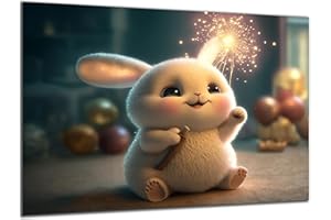 Munera Design - Bild 40x60 - süße niedliche Tiere Hase - Wand-Bilder Kinder-Zimmer