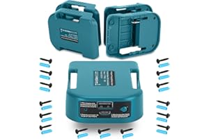 YEX-BUR 5-Packs USB Charger Adapter Compatible with Makita 18v Battery Tool Battery Holder Mounts Base with USB-A & Type-C Port