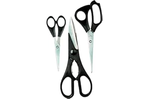 Culinare C33001 Set 3 Forbici, Lama aciaio inossidabile, nero