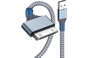 CRITIN Kabel USB na 30-pinowy kabel do ładowania, kabel do ładowania iPhone 4, USB do szybkiego ładowania i synchronizacji danych, pleciony nylonowy kabel, iPhone 4 4s, iPhone 3G 3GS, iPad 1 2 3, iPod Touch