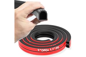 CHUANJI Rubber Seal Strip D Shape Weather Stripping Exterior 1" Garage Door Seal Extra Thick Automotive weatherstripping for Boat, Car, Truck, Rv, Marine,Cargo Trailer Door/Window (6.5 Ft/2M)