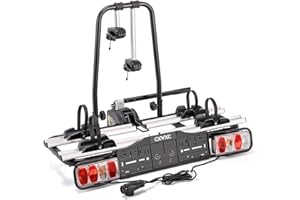 CXWXC Porte-vélos pour attelage de remorque - Porte-vélos de voiture pour vélos électriques et roues standard - Peut contenir 2 vélos - Sécurité à dégagement rapide - Système d'éclairage 13/7 broches