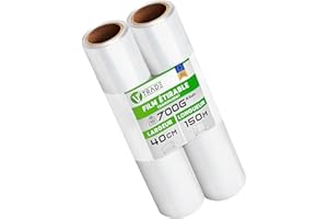 V1 Trade Film Etirable Demenagement - 2 Rouleaux Film Palette Transparent 40cm x 150m - Plastique Protection pour Colis et Meubles