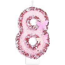 Bougies En Forme De Chiffre Pour Gâteaux D'anniversaire - Bougies Roses