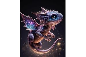 SYBDXJ 5D Diamond Art Painting Kit, Diamant Painting Bilder Set, Diamant Malerei Strass Stickerei Malerei Painting Set für Erwachsene, Kinder, Haus, Wand Dekoratione (Drachen F)