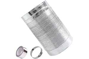 AITAF Tuyau Ventilation Tuyau D'évacuation d'air Flexible Ø 80/100/110/120/150/160/170/180/200mm pour Climatisation, Sèche-Linge, Hotte Aspirante, Ventilateur avec 2 Colliers De Serrage en Acier (Color : 1