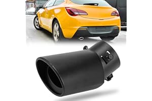 DREAMIZER Auto Auspuffspitzen Auspuffrohre, 1,5"-2" (1,0L-2.0L) Universal Auto Auspuffrohr, Edelstahl Auspuff Endrohr,Bolzen im Design (Gebogen-Matt Schwarz)