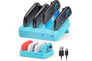 WAXITY Controller Charging Dock for Nintendo Switch 2 (2025) & Original Switch JoyCon (Blue)