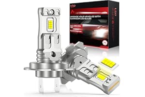AUXIRACER H7 LED,20000LM 6500k Bianco Freddo Più Luminoso Alta Potenza H7 Led Lampade,1:1 Mini Size 12V IP68 Plug And Play,2 H7 Led
