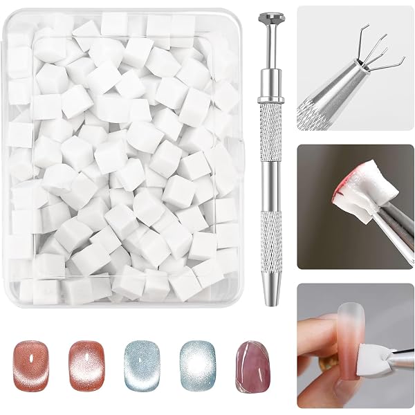 200 Stück Nagelschwämme Für Ombré-Nägel – Mit Metallgreifer, Für Farbverlauf-Designs