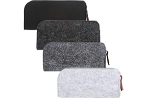 CYIOU 4 Stück Filz Mäppchen Kosmetiktasche Filz Rohling mit Reißverschluss Multifunktions Kann zur Aufbewahrung von Kosmetika und Schulmaterial verwendet Werden (20 * 9cm)