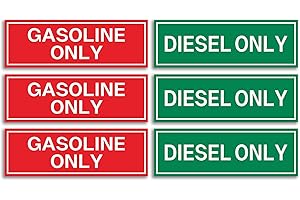 CDXHOME Paquete de 6 letreros adhesivos de solo diésel y solo gasolina – Calcomanías de almacenamiento de combustible resistentes a la intemperie, 6 x 2 pulgadas, vinilo verde, para camiones,