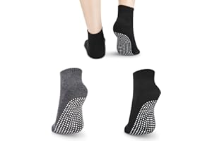 NEWCHAO Calzini in Cotone Antiscivolo Antiscivolo, 4 Paia di Calzini Unisex per Yoga Allenamento a Casa Barre Pilates Gravidanza Ospedale Uomo Donna