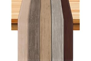 JUGNAW Elegante Camino de Mesa Marrón Rústico en Poliéster, Color Madera Decoración Otoñal para Cocina y Eventos Festivos, Estilo Cálido Diseño Único y Duradero