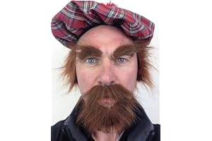 Rubber Johnnies TM Kit d'accessoires pour déguisement de gingembre, barbe, moustache et sourcils écossais