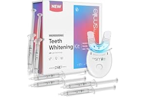 mysmile Teeth Whitening Kit -Enamel-Safe Tea, Coffee, Wine & Smoking Stain Remover Non-Sensitive Formula Peroxide Free RoHS-Certified Vegan - 6 Teeth Whitening Gel Syringes, Up to 8 X Brighter Smile