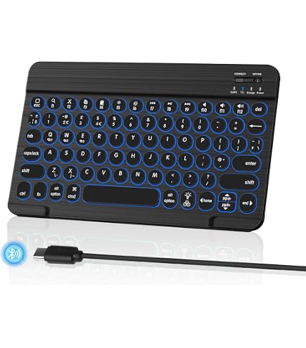 Tastiera senza fili , retroilluminata, ergonomica con touchpad, per