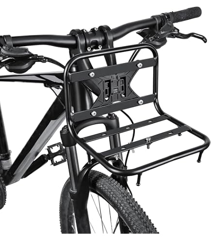 Mxshc Fahrrad Frontgepäckträger aus Aluminiumlegierung, Schwarz, Vorne für Mountainbike mit Scheibenbremsen und Gabeldurchmesserloch Sport & Freizeit