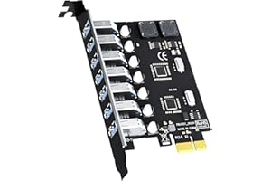 GLOTRENDS U3057 7-Port USB 3.0 Type-A 5Gbps PCIe Expansion Card for Intel, AMD, and ARM Platform, Compatible with Windows and Linux (Not Support Mac OS)