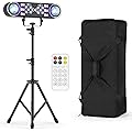 7-en-1 Luminaire de Fête Disco, Lumière DJ, Projecteur de Fête avec Trépied Télescopique et Sac de Transport, Stroboscope de Fête avec Télécommande pour Noël, Fête à la Maison, Fête Disco, Halloween