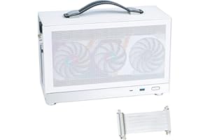 MININGEEK MiniNeo S300 Boîtier Mini-ITX Portable 8L avec Panneau ventilé avancé, Ports USB Type C et USB 3.0 en façade, Compatible avec Les GPU Double Slot, avec câble d’Extension PCIe 3.0 16X Gratuit