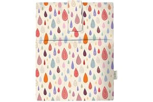 KAPAX Book Sleeve Cover - Hard Books Cover for Paperback, Washable Fabric, Book Protector- Padded, Tablet Pc Case Cover for Adult (Raindrop)