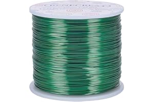 BENECREAT 0,8mm (Calibre 20) Fil D'aluminium 770FT (235m) Bijoux Artisanaux Anodisés Fabrication de Perles Fil D'artisanat Floral en Aluminium - Vert