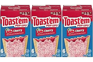 GIFTOLUXE Toast'em Pop Ups Toaster Pastries | American Pastry Selection-Frosted Cherry | 6 Toaster Pastries per Box | Similar to Pop Tarts | Pack of 3