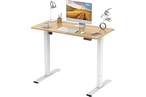 FLEXISPOT EF1 Set - Escritorio Elevable Eléctrico con Tablero Entero(Bambú,140X80cm)｜Standing Desk Estánder, Regulable en Altura 71-121cm｜con 4 Opciones de Memoria Inteligente para Oficina y Hogar