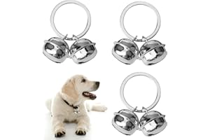 GMENTS 3 Set Loud Pet Bells for Cat Dog Pets Collar Charm Bells for Collars Tracker Chimes Decoration Training Anti-Lost Key Rings and Diy Projects with Swivel Lobster Clasp, Silver