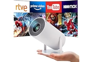 ASTARAMA Mini rzutnik, projektor wideo 5G WiFi Bluetooth 4K 200 ANSI Smart Projector. Ekran 130 cali, przenośny projektor z możliwością obrotu 180 stopni, wbudowany projektor z systemem Android OS 11.0,