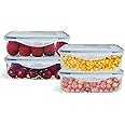 AGARO Airtight Container, Food Storage Container With Lid, Multipurpose Kitchen Container, Square Plastic Body, Leak Proof, BPA Free, Capacity 600ml Each, Pack of 4