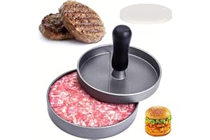 katmerio Pressa per hamburger in acciaio inox, 11,9 cm, con manico in ABS, pressa per hamburger antiaderente