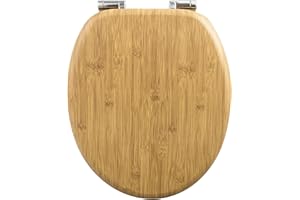 WOLTU Wooden Toilet Seat, Soft Close WC Seat with Strong Hinge Ideal for Standard Toilet Bamboo Look