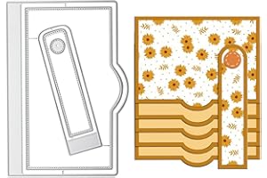 RYMAUP® Juego de 5 solapas de cascada rectangulares de metal anidadas para álbumes de recortes y diarios, manualidades de papel, accesorios de scrapbooking